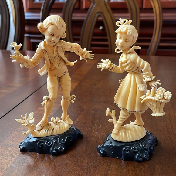 VTG ca 1960’s Fontanini Italy 2 figurines plastic resin Boy & Girl - Picture 7 of 7